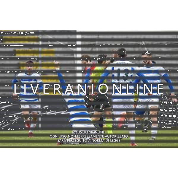 Fabio Fagiolini/LM - Lucchese vs Pro Patria - Italian football Serie C match 2020/2021 17 February 2021 - lucca, Italy Photo showing: Ganluca Nicco (Pro Patria) celebrates after scoring the first goal @LM/Fabio Fagiolini/AGENZIA ALDO LIVERANI SAS