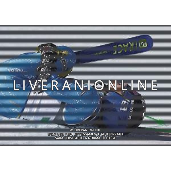 Sergio Bisi/LM - 2021 FIS Alpine World SKI Championships - Alpine Team Parallel - alpine ski race 17 February 2021 - Rumerlo, cortina d\';ampezzo (bl), Italy Photo showing: Crash Lara Della Mea @LM/Sergio Bisi AG ALDO LIVERANI SAS