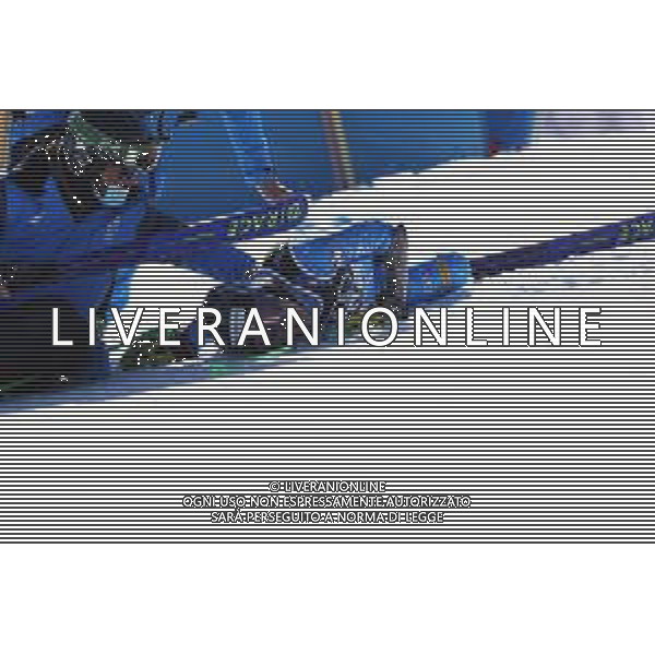 Sergio Bisi/LM - 2021 FIS Alpine World SKI Championships - Alpine Team Parallel - alpine ski race 17 February 2021 - Rumerlo, cortina d\';ampezzo (bl), Italy Photo showing: Crash Lara Della Mea @LM/Sergio Bisi AG ALDO LIVERANI SAS