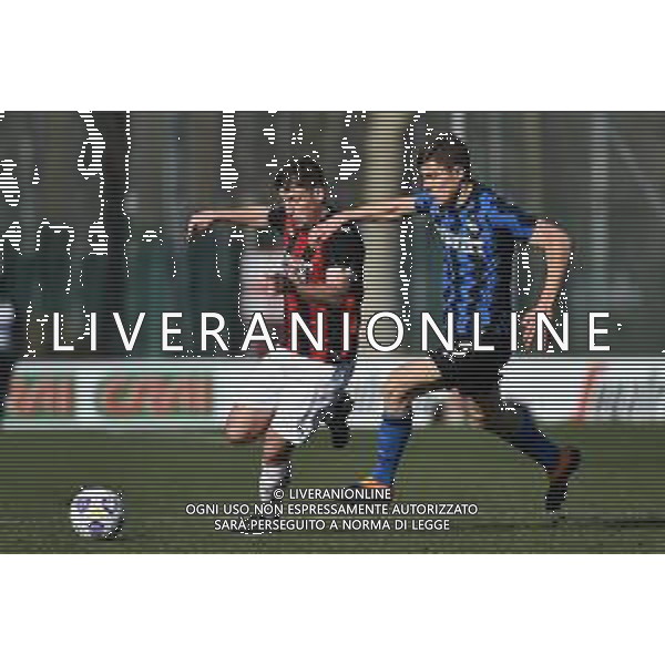 © TVRG Riccardo Tonin (Milan) SX e Andrea Moretti (Inter) DX Milan vs Inter Campionato Primavera 1 TIM - 10a giornata Milano 17-02-2021 centro sportivo Peppino Vismara foto Roberto Garavaglia/ag. Aldo Liverani sas