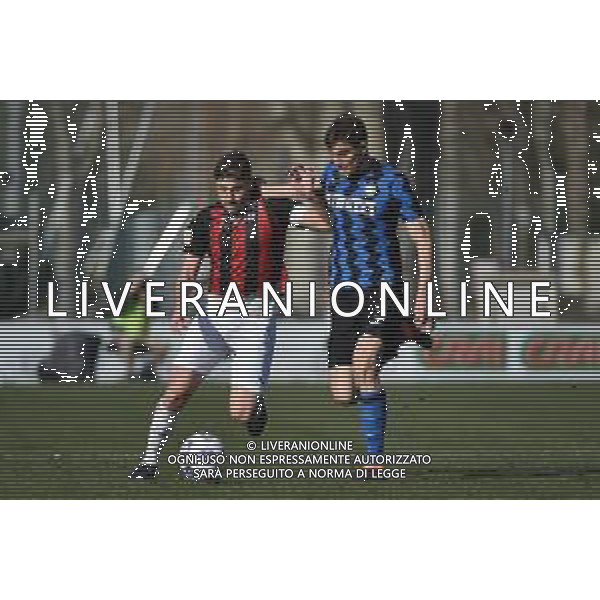 © TVRG Riccardo Tonin (Milan) SX e Andrea Moretti (Inter) DX Milan vs Inter Campionato Primavera 1 TIM - 10a giornata Milano 17-02-2021 centro sportivo Peppino Vismara foto Roberto Garavaglia/ag. Aldo Liverani sas