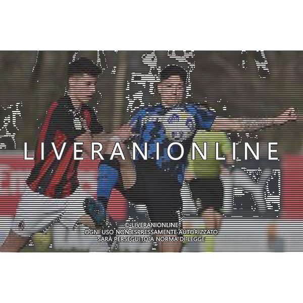 © TVRG Nikolaos Michelis (Milan) SX e Martin Satriano Costa (Inter) DX Milan vs Inter Campionato Primavera 1 TIM - 10a giornata Milano 17-02-2021 centro sportivo Peppino Vismara foto Roberto Garavaglia/ag. Aldo Liverani sas