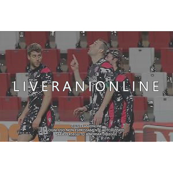 TRIESTINA - VIS PESARO CAMPIONATO CALCIO SERIE C LEGA PRO 17.02.2021 NELLA FOTO ESULTANZA DOPO IL GOL DI ETTORE MARCHI - ABBRACCIO ©/AGENZIA ALDO LIVERANI SAS