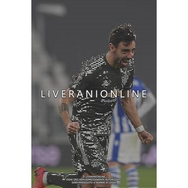Torino 18.02.2021 Allianz Stadium Real Sociedad vs Manchester United Sedicesimi Andata Uefa Europa League 2020/2021 ©Viganti/Agenzia Aldo Liverani Nella foto: esultanza bruno fernandes dopo il gol del 0-2 ©Manuela Viganti/AGENZIA ALDO LIVERANI SAS