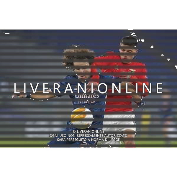 UEFA - EUROPA LEAGUE sedicesimi di finale 18/02/2021 Benfica - Arsenal nella foto: David Luiz(Arsenal) Darwin Nunez(Benfica) ©Claudio Zamagni/Agenzia Aldo Liverani during UEFA EUROPA LEAGUE match between BENFICA and ARSENAL at Olympic Stadium in Rome on February 18 2021. photo credit by Claudio Zamagni/Aldo Liverani Photo Agency/AGENZIA ALDO LIVERANI SAS