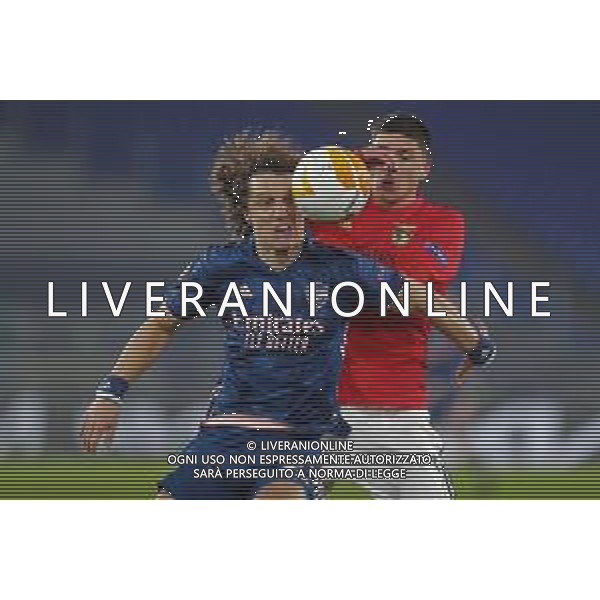UEFA - EUROPA LEAGUE sedicesimi di finale 18/02/2021 Benfica - Arsenal nella foto: Darwin Nunez(Benfica)David Luiz(Arsenal) ©Claudio Zamagni/Agenzia Aldo Liverani during UEFA EUROPA LEAGUE match between BENFICA and ARSENAL at Olympic Stadium in Rome on February 18 2021. photo credit by Claudio Zamagni/Aldo Liverani Photo Agency/AGENZIA ALDO LIVERANI SAS