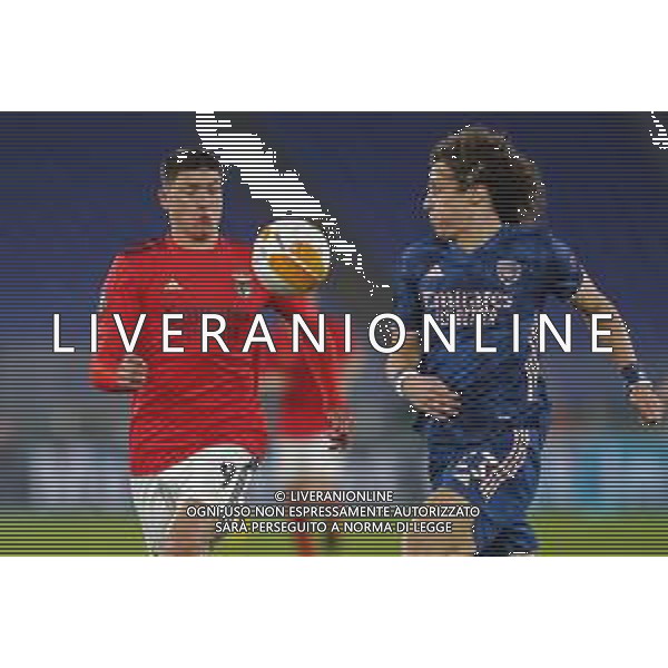 UEFA - EUROPA LEAGUE sedicesimi di finale 18/02/2021 Benfica - Arsenal nella foto: Darwin Nuñez(Benfica) David Luiz(Arsenal) ©Claudio Zamagni/Agenzia Aldo Liverani Darwin Nuñez(Benfica) David Luiz(Arsenal) during UEFA EUROPA LEAGUE match between BENFICA and ARSENAL at Olympic Stadium in Rome on February 18 2021. photo credit by Claudio Zamagni/Aldo Liverani Photo Agency