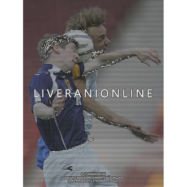 Motherwell (Scozia) 2 settembre 2005 Scozia - Italia under 21 nella foto: donadel e wilson foto Luzzani / Ag. Aldo Liverani