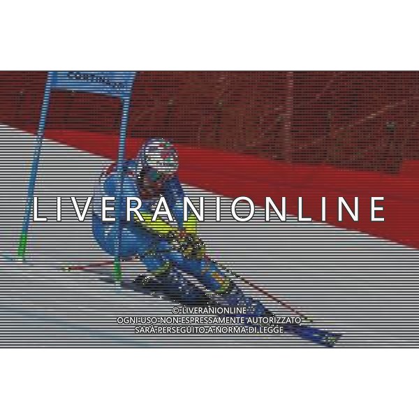 Luca Tedeschi/LM - 2021 FIS Alpine World SKI Championships - Giant Slalom - Men - alpine ski race 19 February 2021 - Labirinti, cortina (bl), Italy Photo showing: Luca DE ALIPRANDINI (ITA) @LM/Luca Tedeschi AG ALDO LIVERANI SAS