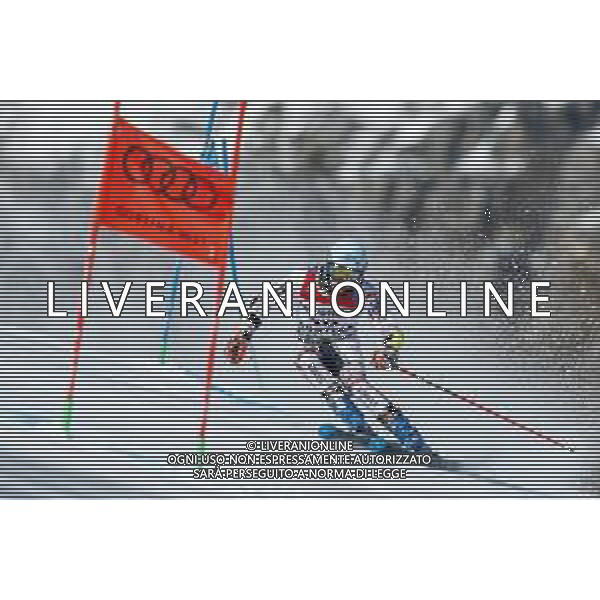 Francesco Scaccianoce/LM - 2021 FIS Alpine World SKI Championships - Giant Slalom - Men - alpine ski race 19 February 2021 - Labirinti, cortina (bl), Italy Photo showing: Thibaut Favrot (FRA) in action in the first run @LM/Francesco Scaccianoce AG ALDO LIVERANI SAS