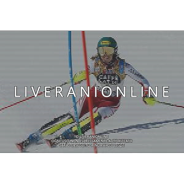 Francesco Scaccianoce/LM - 2021 FIS Alpine World SKI Championships - Slalom - Women - alpine ski race 20 February 2021 - Druscie, cortina (bl), Italy Photo showing: Katharina Liensberger (AUT) is the fastest after the first run @LM/Francesco Scaccianoce AG ALDO LIVERANI SAS