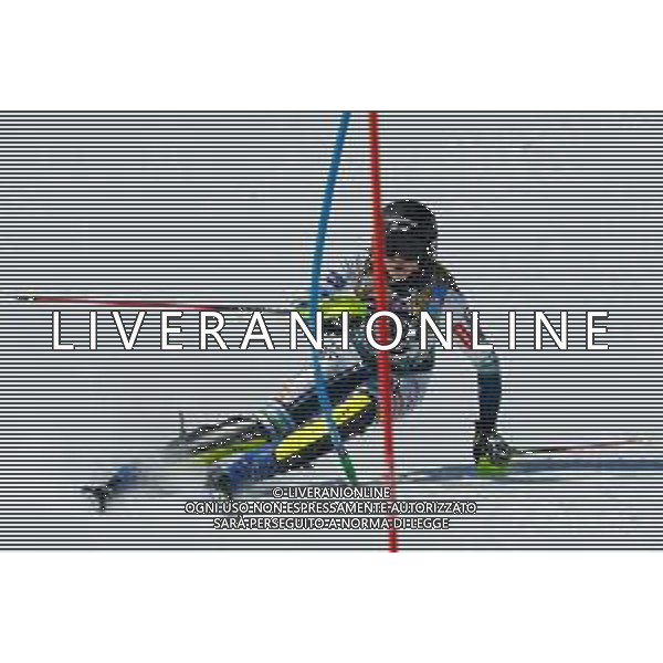 Francesco Scaccianoce/LM - 2021 FIS Alpine World SKI Championships - Slalom - Women - alpine ski race 20 February 2021 - Druscie, cortina (bl), Italy Photo showing: Ana Bucik (SLO) in action. She holds 5th position after the first run @LM/Francesco Scaccianoce AG ALDO LIVERANI SAS
