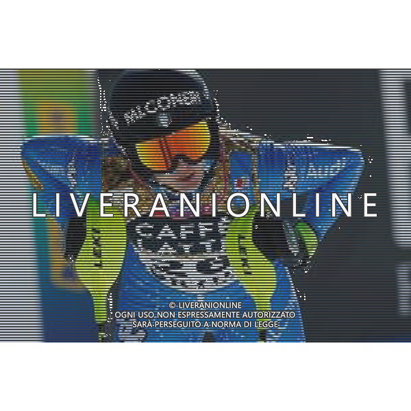 Francesco Scaccianoce/LM - 2021 FIS Alpine World SKI Championships - Slalom - Women - alpine ski race 20 February 2021 - Druscie, cortina (bl), Italy Photo showing: Martina Peterlini (ITA) after the finish line @LM/Francesco Scaccianoce AG ALDO LIVERANI SAS