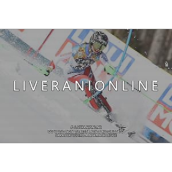 Luca Tedeschi/LM - 2021 FIS Alpine World SKI Championships - Slalom - Women - alpine ski race 20 February 2021 - Druscie, cortina (bl), Italy Photo showing: Camille Rast (Switzerland) @LM/Luca Tedeschi AG ALDO LIVERANI SAS