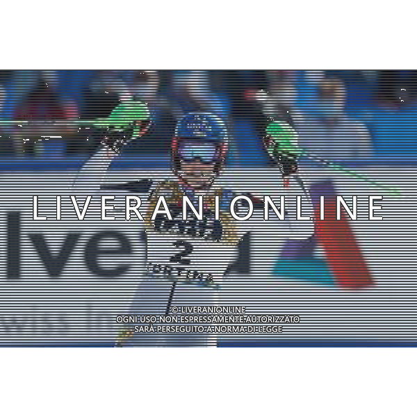 Francesco Scaccianoce/LM - 2021 FIS Alpine World SKI Championships - Slalom - Women - alpine ski race 20 February 2021 - Druscie, cortina (bl), Italy Photo showing: Petra Vlhova (SVK) celebrates after her 2nd position and silver medal @LM/Francesco Scaccianoce AG ALDO LIVERANI SAS