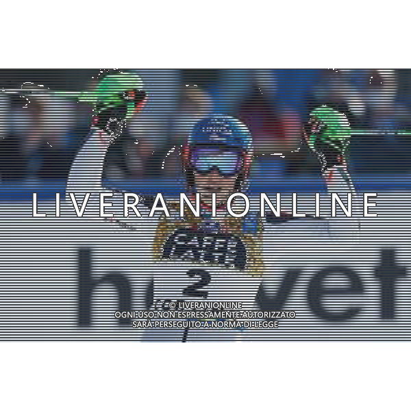 Francesco Scaccianoce/LM - 2021 FIS Alpine World SKI Championships - Slalom - Women - alpine ski race 20 February 2021 - Druscie, cortina (bl), Italy Photo showing: Petra Vlhova (SVK) celebrates after her 2nd position and silver medal @LM/Francesco Scaccianoce AG ALDO LIVERANI SAS