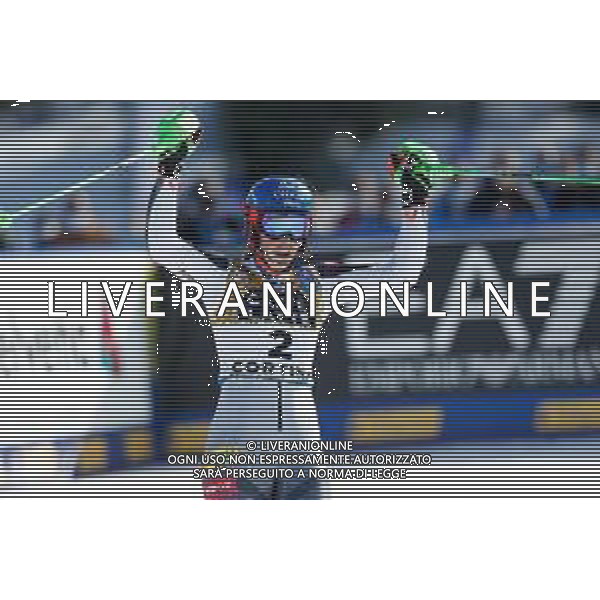 Francesco Scaccianoce/LM - 2021 FIS Alpine World SKI Championships - Slalom - Women - alpine ski race 20 February 2021 - Druscie, cortina (bl), Italy Photo showing: Petra Vlhova (SVK) celebrates after her 2nd position and silver medal @LM/Francesco Scaccianoce AG ALDO LIVERANI SAS
