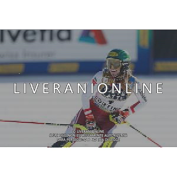 Francesco Scaccianoce/LM - 2021 FIS Alpine World SKI Championships - Slalom - Women - alpine ski race 20 February 2021 - Druscie, cortina (bl), Italy Photo showing: Katharina Liensberger (AUT) finishes in 1st position and wins the gold medal in Slalom @LM/Francesco Scaccianoce AG ALDO LIVERANI SAS