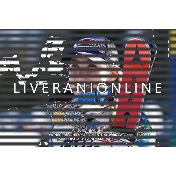 Francesco Scaccianoce/LM - 2021 FIS Alpine World SKI Championships - Slalom - Women - alpine ski race 20 February 2021 - Druscie, cortina (bl), Italy Photo showing: Mikaela Shiffrin (USA) showing her four medals in this World Championships @LM/Francesco Scaccianoce AG ALDO LIVERANI SAS