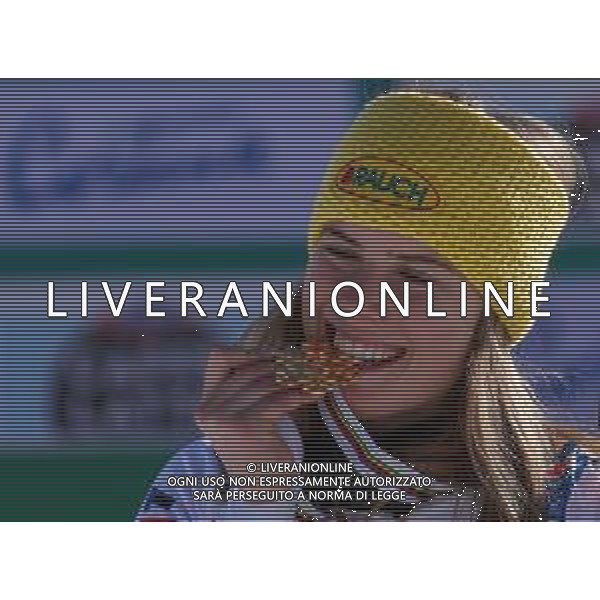 Sergio Bisi/LM - 2021 FIS Alpine World SKI Championships - Slalom - Women - alpine ski race 20 February 2021 - Druscie, cortina (bl), Italy Photo showing: LIENSBERGER Katharina (AUT) Gold Medal @LM/Sergio Bisi AG ALDO LIVERANI SAS