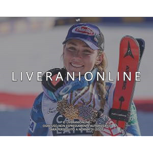 Sergio Bisi/LM - 2021 FIS Alpine World SKI Championships - Slalom - Women - alpine ski race 20 February 2021 - Druscie, cortina (bl), Italy Photo showing: SHIFFRIN Mikaela (USA) Bronz Medal Credits: @LM/Sergio Bisi AG ALDO LIVERANI SAS