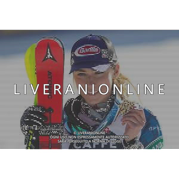 Sergio Bisi/LM - 2021 FIS Alpine World SKI Championships - Slalom - Women - alpine ski race 20 February 2021 - Druscie, cortina (bl), Italy Photo showing: SHIFFRIN Mikaela (USA) Bronze Medal @LM/Sergio Bisi AG ALDO LIVERANI SAS