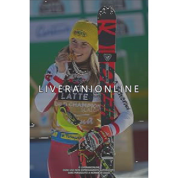 Sergio Bisi/LM - 2021 FIS Alpine World SKI Championships - Slalom - Women - alpine ski race 20 February 2021 - Druscie, cortina (bl), Italy Photo showing: LIENSBERGER Katharina (AUT) Gold Medal @LM/Sergio Bisi AG ALDO LIVERANI SAS