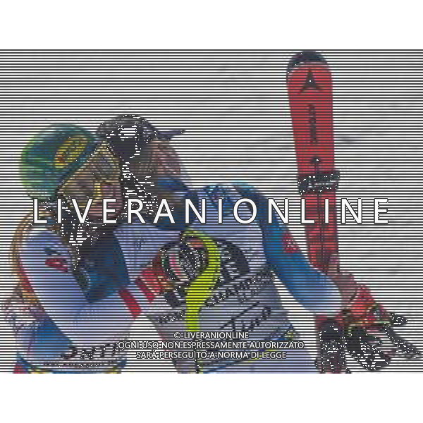 Franco Debernardi/LM - 2021 FIS Alpine World SKI Championships - Slalom - Women - alpine ski race 20 February 2021 - Druscie, cortina (bl), Italy Photo showing: Austrian Katharina Liensberger, golden medalist, hug his opponent Mikaela Shiffrin, bronze medalist,on the the finish area @LM/Franco Debernardi AG ALDO LIVERANI SAS