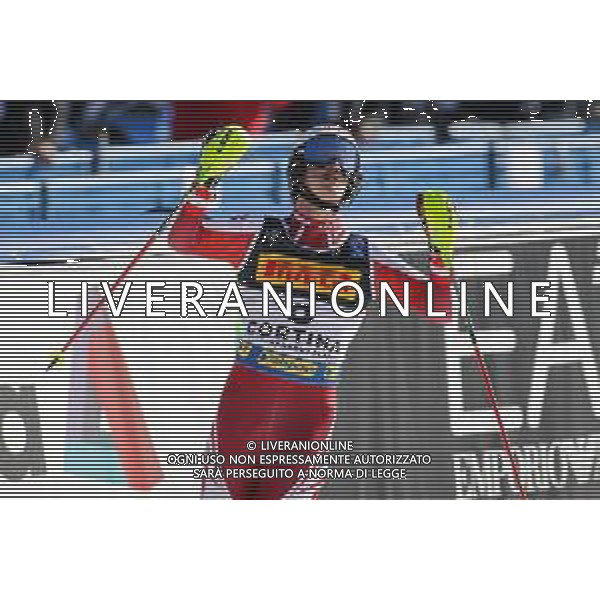 Luca Tedeschi/LM - 2021 FIS Alpine World SKI Championships - Slalom - Men - alpine ski race 21 February 2021 - Druscie, cortina (bl), Italy Photo showing: Adrian PERTL (AUT) @LM/Luca Tedeschi AG ALDO LIVERANI SAS