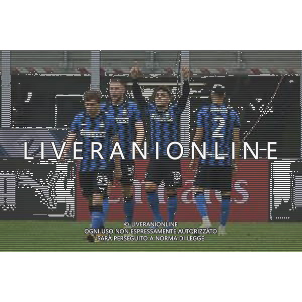 esultanza Inter dopo il gol dell’1 a 0 Lautaro Martinez Milan vs Inter Campionato Serie A TIM - 23a giornata Milano 21-02-2021 Stadio Giuseppe Meazza - San Siro foto Roberto Garavaglia/ag. Aldo Liverani sas /AGENZIA ALDO LIVERANI SAS