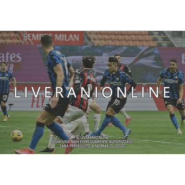 Lautaro Martinez (Inter) segna il secondo gol del 2 a 0 Milan vs Inter Campionato Serie A TIM - 23a giornata Milano 21-02-2021 Stadio Giuseppe Meazza - San Siro foto Roberto Garavaglia/ag. Aldo Liverani sas /AGENZIA ALDO LIVERANI SAS