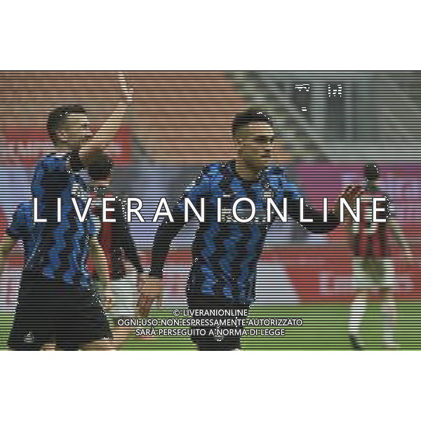Lautaro Martinez (Inter) esulta dopo il secondo gol del 2 a 0 Milan vs Inter Campionato Serie A TIM - 23a giornata Milano 21-02-2021 Stadio Giuseppe Meazza - San Siro foto Roberto Garavaglia/ag. Aldo Liverani sas /AGENZIA ALDO LIVERANI SAS