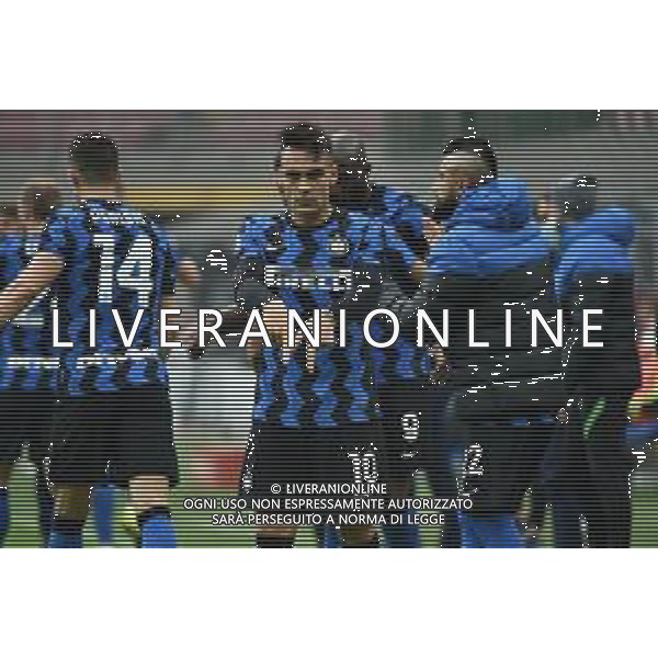 Lautaro Martinez (Inter) esulta dopo il gol del 2 a 0 Milan vs Inter Campionato Serie A TIM - 23a giornata Milano 21-02-2021 Stadio Giuseppe Meazza - San Siro foto Roberto Garavaglia/ag. Aldo Liverani sas /AGENZIA ALDO LIVERANI SAS