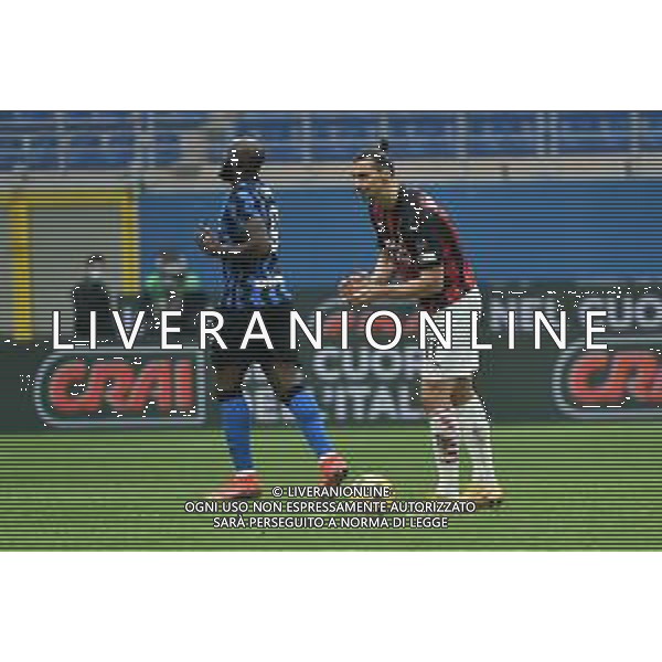 Zlatan Ibvrahimovic (Milan) e Romelu Lukaku (Inter) Milan vs Inter Campionato Serie A TIM - 23a giornata Milano 21-02-2021 Stadio Giuseppe Meazza - San Siro foto Roberto Garavaglia/ag. Aldo Liverani sas /AGENZIA ALDO LIVERANI SAS