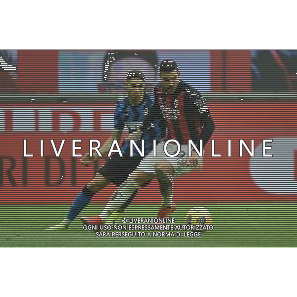 Theo Hernandez (Milan) e dietro Achraf Hakimi (Inter) Milan vs Inter Campionato Serie A TIM - 23a giornata Milano 21-02-2021 Stadio Giuseppe Meazza - San Siro foto Roberto Garavaglia/ag. Aldo Liverani sas