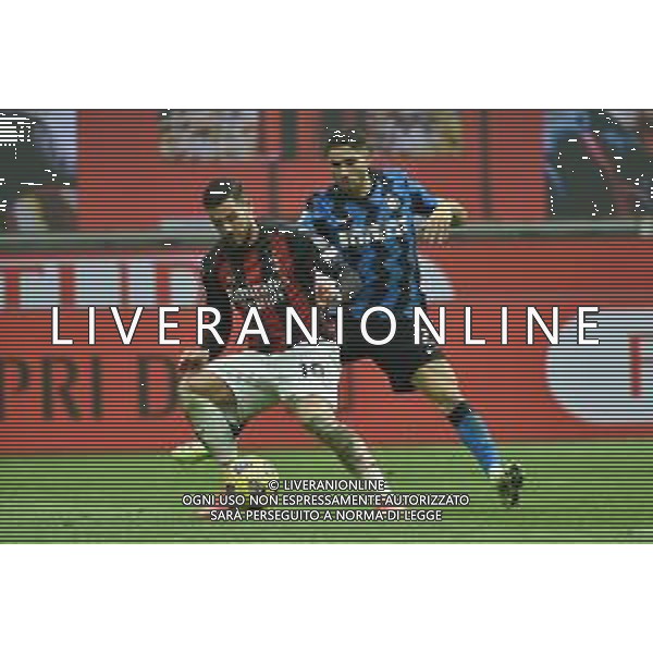 Theo Hernandez (Milan) e dietro Achraf Hakimi (Inter) Milan vs Inter Campionato Serie A TIM - 23a giornata Milano 21-02-2021 Stadio Giuseppe Meazza - San Siro foto Roberto Garavaglia/ag. Aldo Liverani sas
