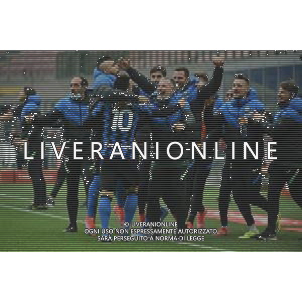 esultanza Inter dopo il gol del 2 a 0 Milan vs Inter Campionato Serie A TIM - 23a giornata Milano 21-02-2021 Stadio Giuseppe Meazza - San Siro foto Roberto Garavaglia/ag. Aldo Liverani sas