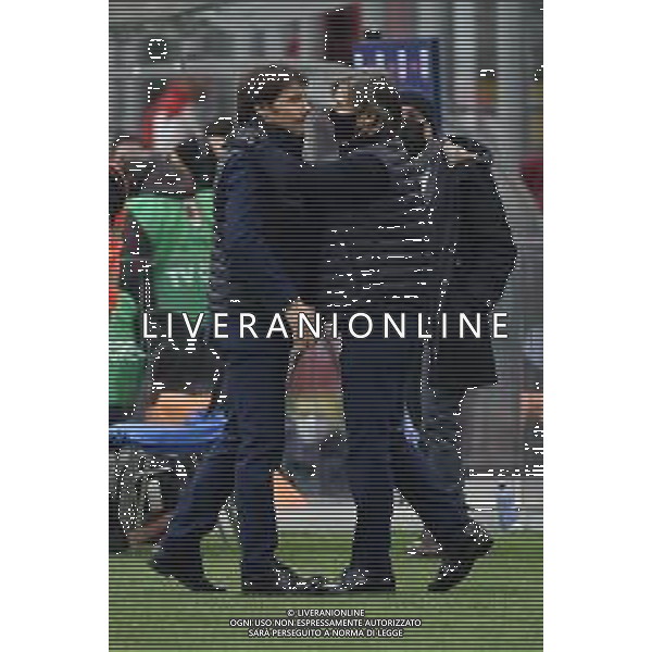 Antonio Conte allenatore Inter SX e Gabriele Oriali team manager Inter DX si abbracciano a fine gara Milan vs Inter Campionato Serie A TIM - 23a giornata Milano 21-02-2021 Stadio Giuseppe Meazza - San Siro foto Roberto Garavaglia/ag. Aldo Liverani sas
