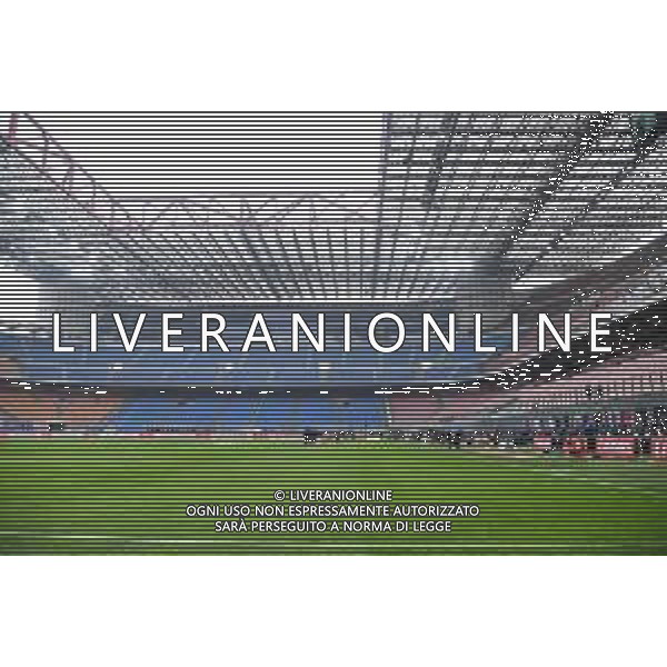 il derby giocato a porte chiuse Milan vs Inter Campionato Serie A TIM - 23a giornata Milano 21-02-2021 Stadio Giuseppe Meazza - San Siro foto Roberto Garavaglia/ag. Aldo Liverani sas
