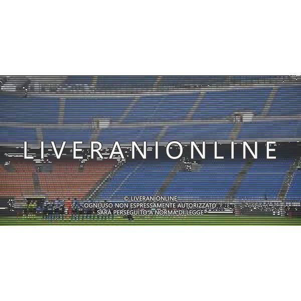 il derby giocato a porte chiuse Milan vs Inter Campionato Serie A TIM - 23a giornata Milano 21-02-2021 Stadio Giuseppe Meazza - San Siro foto Roberto Garavaglia/ag. Aldo Liverani sas