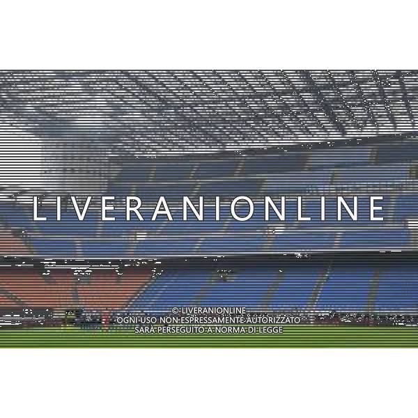 il derby giocato a porte chiuse Milan vs Inter Campionato Serie A TIM - 23a giornata Milano 21-02-2021 Stadio Giuseppe Meazza - San Siro foto Roberto Garavaglia/ag. Aldo Liverani sas