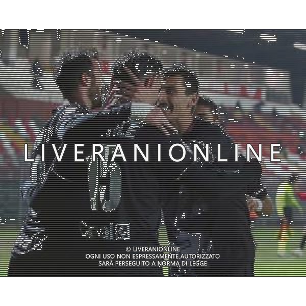 MANTOVA - FANO CAMPIONATO CALCIO SERIE C LEGA PRO 21.02.2021 NELLA FOTO ESULTANZA DOPO IL GOL DI FEDERICO GENTILE - ABBRACCIO ©SANTANDREA/AGENZIA ALDO LIVERANI SAS