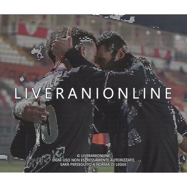 MANTOVA - FANO CAMPIONATO CALCIO SERIE C LEGA PRO 21.02.2021 NELLA FOTO ESULTANZA DOPO IL GOL DI FEDERICO GENTILE - ABBRACCIO ©SANTANDREA/AGENZIA ALDO LIVERANI SAS