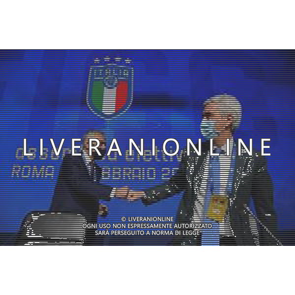 ROME, ITALY - FEBRUARY 22: (L-R) FIGC President Gabriele Gravina and Vice President Cosimo Sibilia attend the FIGC Elective Assembly at Cavalieri Waldorf Astoria Hotel on February 21, 2021 in Rome, Italy. (Photo by Marco Rosi/Getty Images) Ufficio Stampa Figc /Agenzia Aldo Liverani Sas