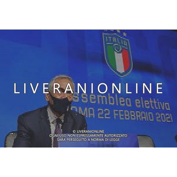ROME, ITALY - FEBRUARY 22: FIGC President Gabriele Gravina attends the FIGC Elective Assembly at Cavalieri Waldorf Astoria Hotel on February 21, 2021 in Rome, Italy. (Photo by Marco Rosi/Getty Images) Ufficio Stampa Figc /Agenzia Aldo Liverani Sas