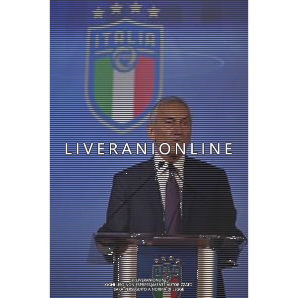 ROME, ITALY - FEBRUARY 22: FIGC President Gabriele Gravina attends the FIGC Elective Assembly at Cavalieri Waldorf Astoria Hotel on February 21, 2021 in Rome, Italy. (Photo by Marco Rosi/Getty Images) Ufficio Stampa Figc /Agenzia Aldo Liverani Sas