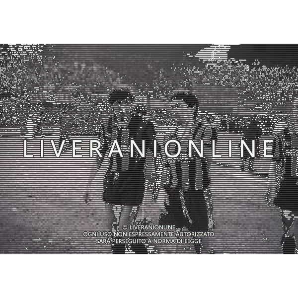 02-04-1986 MILANO SEMIFINALE DI ANDATA DI COPPA UEFA INTER REAL MADRID 3-1 NELLA FOTO ALESSANDRO ALTOBELLI E GIUSEPPE BARESI AG ALDO LIVERANI SAS