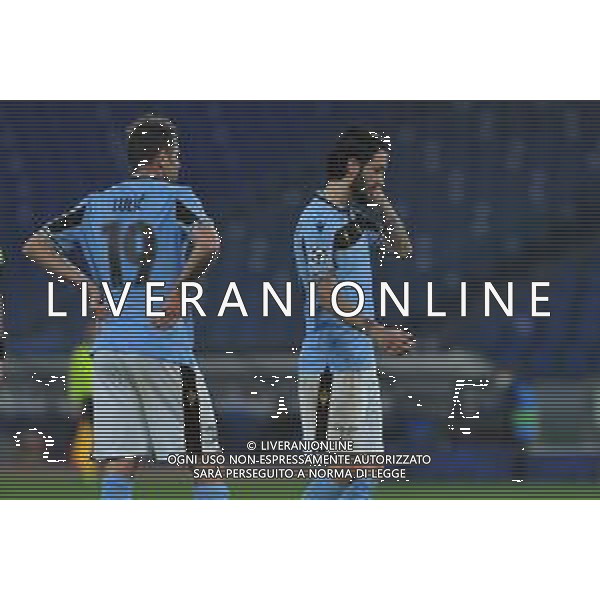 Lazio vs Bayern Monaco Champions League - Ottavi di finale Stadio Olimpico - Roma 23-02-2021 nella foto Delusione senad Lulic e Luis Alberto a fine gara ©Federico Gaetano/AGENZIA ALDO LIVERANI SAS