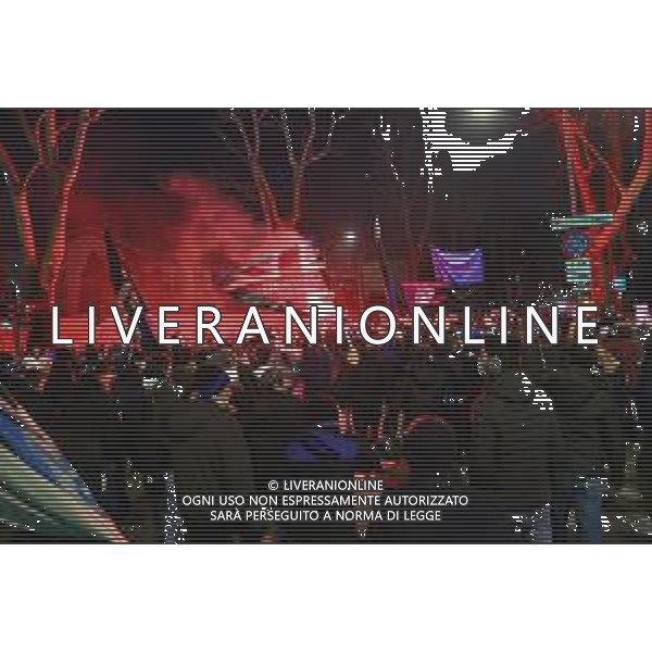 Atalanta-Real Madrid Uefa Champions League 2020/2021 Ottavi di finale - Partita di andata Bergamo, 24 febbraio 2021 Nella foto: il corteo dei tifosi dell\'Atalanta all\'esterno dello stadio prima della partita Ph. Soli - Ag. Aldo LiveraniAGENZIA ALDO LIVERANI SAS