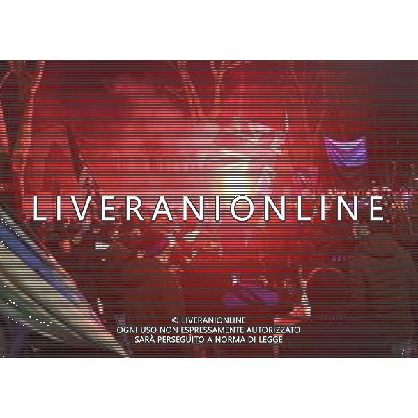 Atalanta-Real Madrid Uefa Champions League 2020/2021 Ottavi di finale - Partita di andata Bergamo, 24 febbraio 2021 Nella foto: il corteo dei tifosi dell\'Atalanta all\'esterno dello stadio prima della partita Ph. Soli - Ag. Aldo LiveraniAGENZIA ALDO LIVERANI SAS
